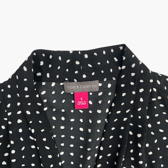 VINCE CAMUTO Abstract Polka Dot Sleeveless Blouse Top (Black/White | Size S) - Picture 5 of 6